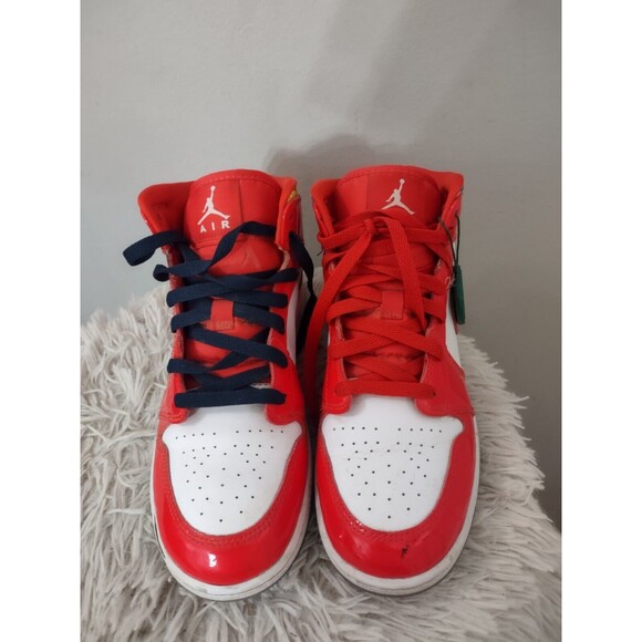 Nike Youth Air Jordan 1 Mid Se GS Electro Orange size 7Y DC7248-600 - Picture 4 of 12